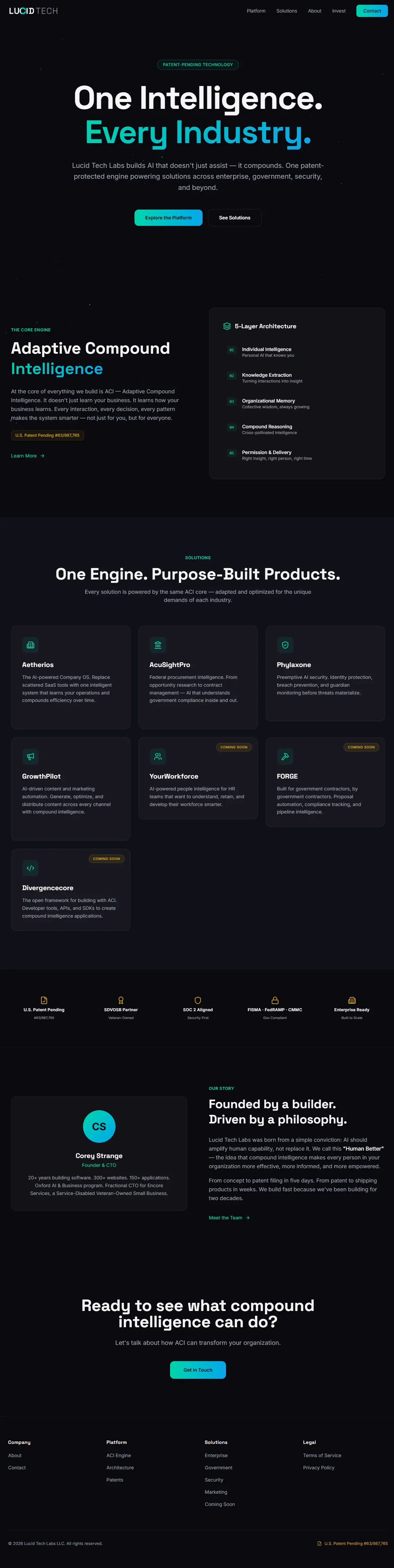 Lucid Tech Labs homepage